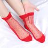 Female Spring and Summer Thin Fashionable Breathable Glass Silk Rose Crystal Stockings