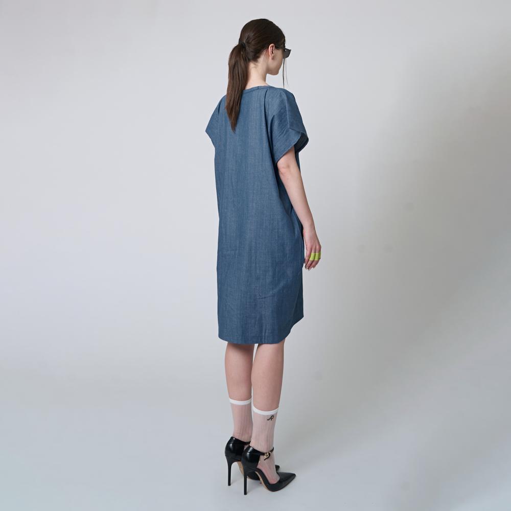 As Platform Aw41Op01 Cozy Belted Dress_Indigo Blue