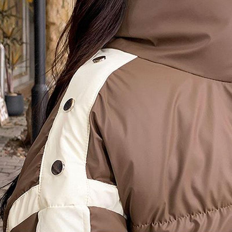 Winddichte und wasserdichte Winter-PU-Jacken für Damen, verdickte, lockere Parkas mit Taschen, Mantel für Frauen, warme, wattierte Jacke für Damen