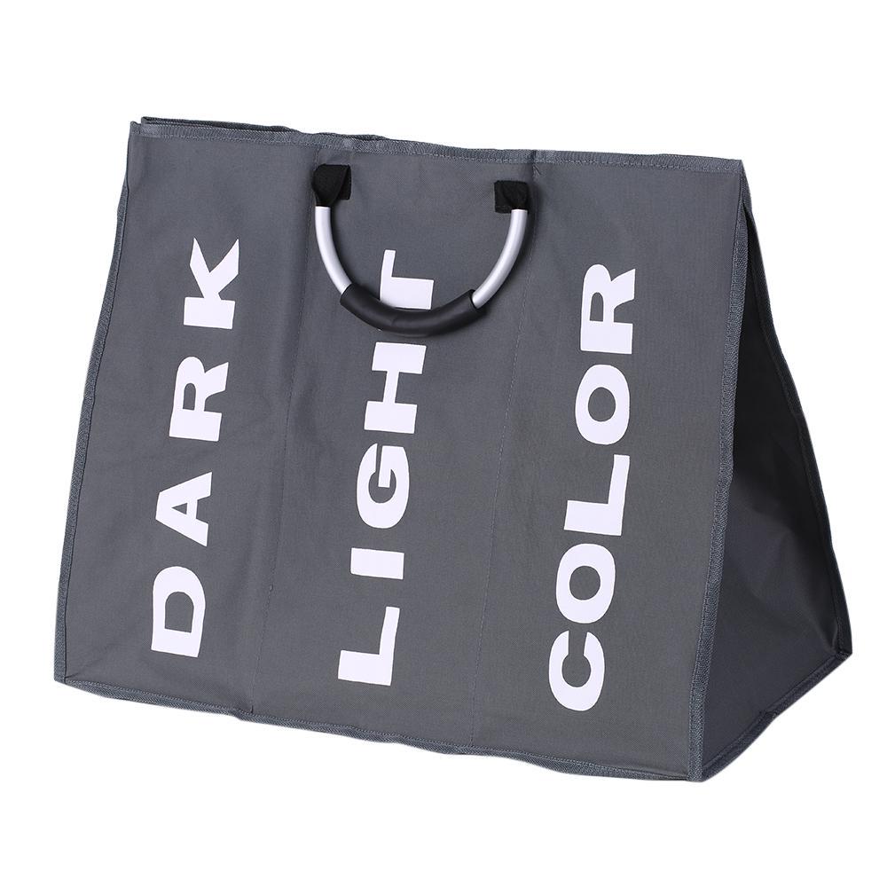 3-delad stor hopfällbar Oxford tvättkorgspåse Förvaringspåse för smutsiga kläder med aluminium