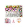 Animal Fruit Letter Colorful Bead Line Scissors Jewelry Making Set 750 Pieces of Beads