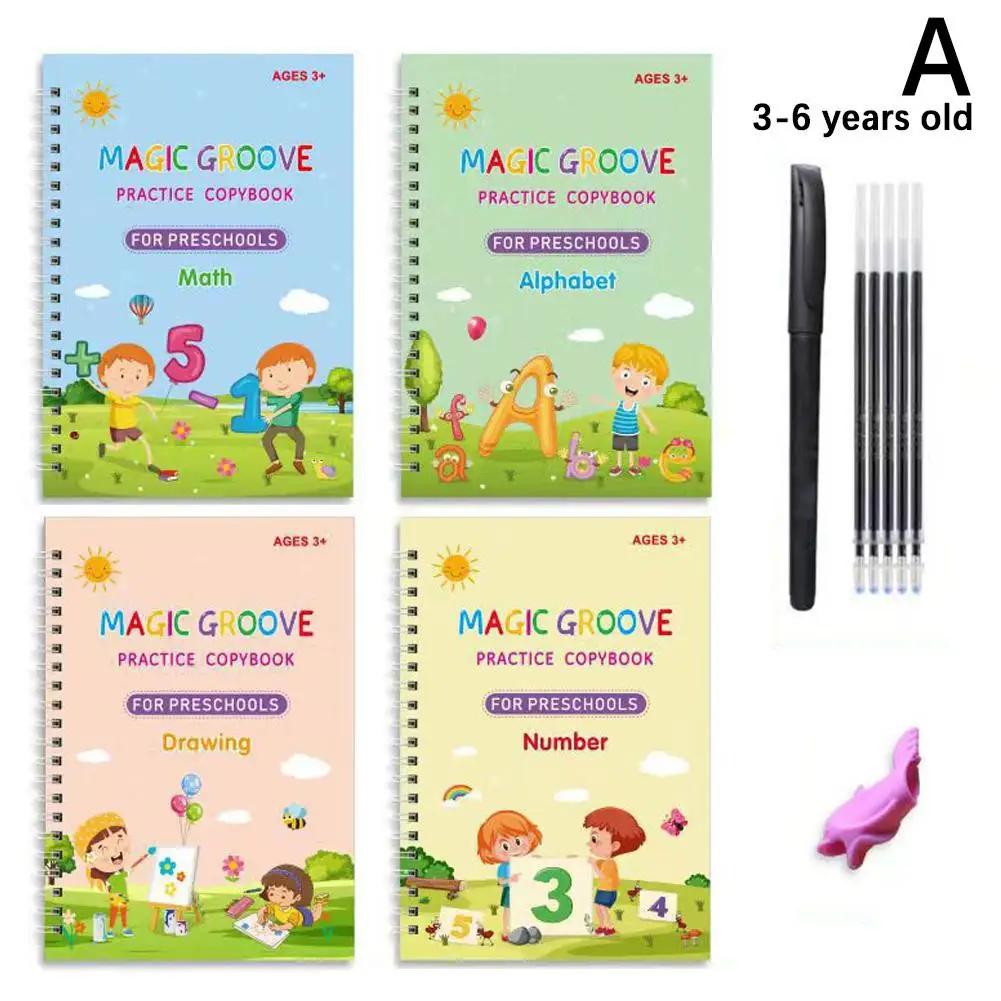Reusable Children 3D Copybook For Calligraphy Numbers 0-10 Handwriting Copybooks Pen Preschools Kids Calligraphy English Ve Y6Y4 A