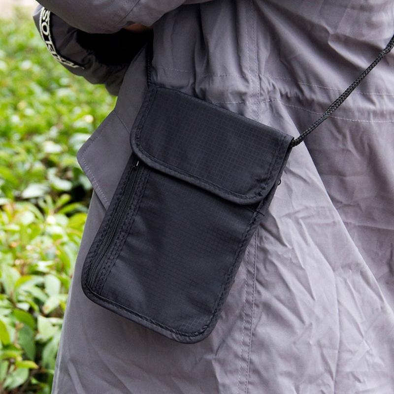 Blockierende Nackentaschen Handytasche für Männer und Frauen Kartenhalter Sichere Reisebrieftasche mit mehreren Fächern