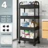 Multifunctional Movable Storage Rack Cart for Kitchen, Bathroom, and Snacks