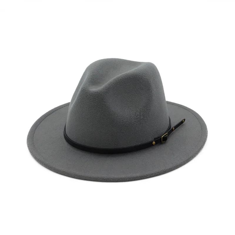 Solid Color Vintage Wide Brim Hat Church Party Ladies Felt Jazz Cap Fashion Travel Hats Women Creative Accessories Gifts