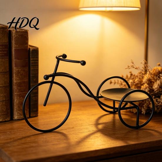 Aromatherapy Stick Holder Creative Bicycle Candle Holder Iron Art Compact Candlestick Scented
