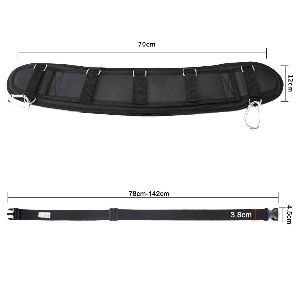 Waist Support Support Waist Waist Belt for Waist Wide Belt, Belt, Support, Bag, Tools, Work, Cushioned, Mesh, Carabiner, 3.8cm Belt, One-Touch