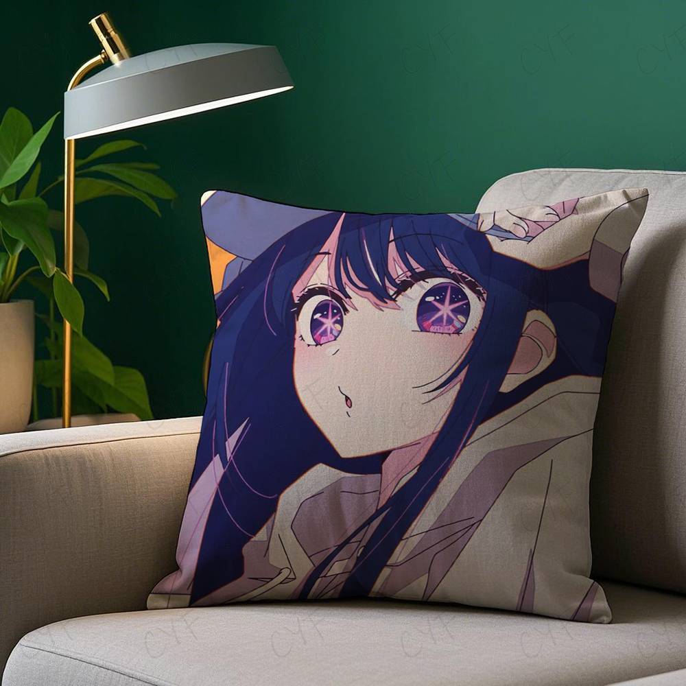 Hot Anime Hoshino Ai Pillow Case Safe Custom Photo Pillow, Anti-Fade Brushed Fleece Cushion, Maternal & Infant Safe.