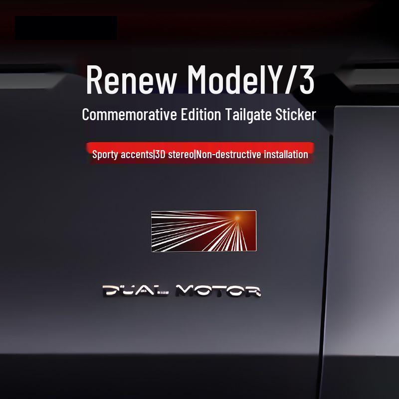Tesla Model Y/3 Znak na kufr Pryskyřičná Dekorační Nálepka