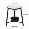 Ceramic Bowl Aromatherapy Stove Iron Base Metal Rack Essential Oil Burner Romantic Hollow Out Tealight Holder Spa Meditation