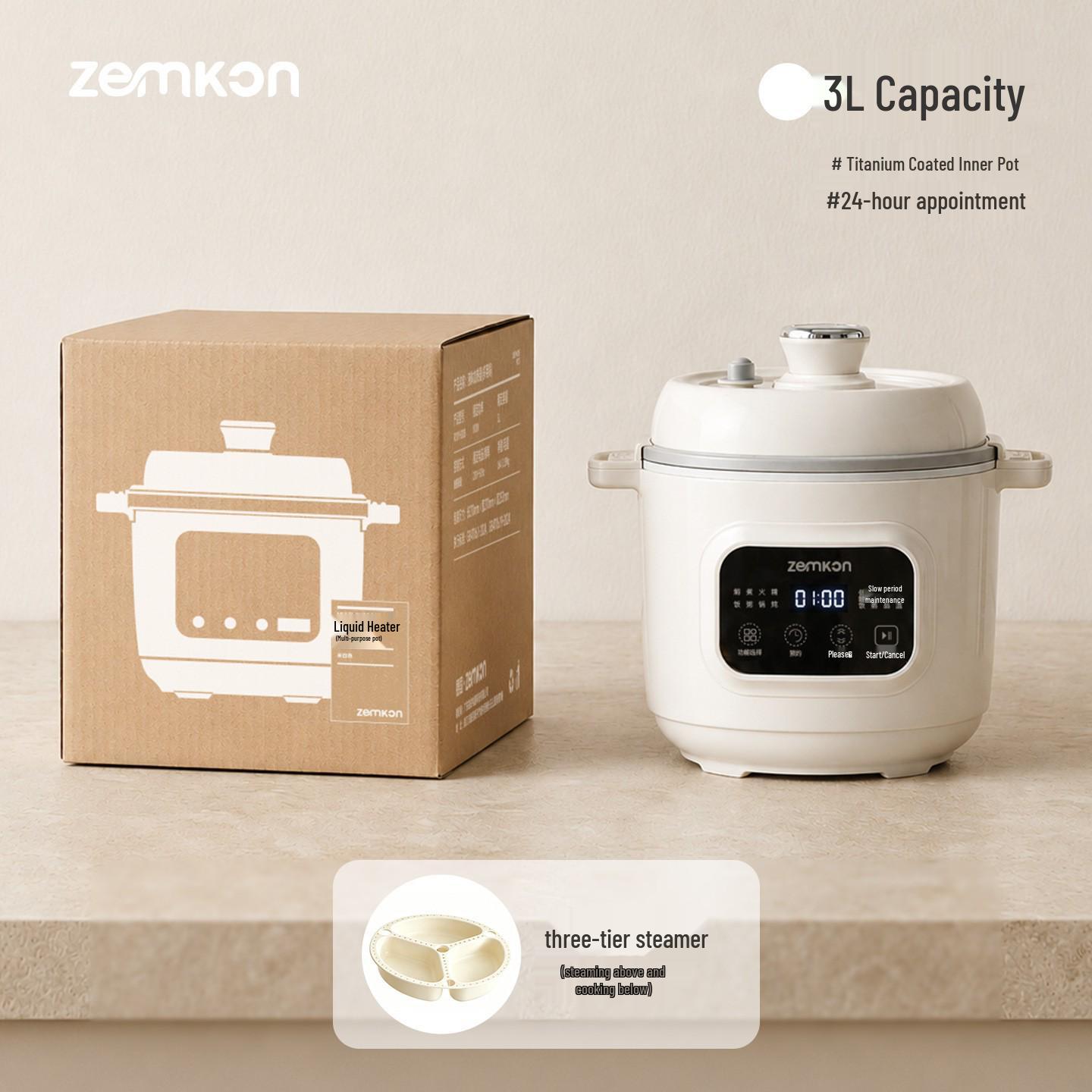 Zemkon 3L Titanium Micro-Pressure Cooker for