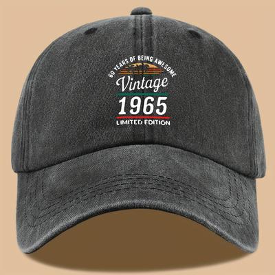 1pc Vintage 1965 Baseball Cap Adjustable Retro Hat with Limited Edition Lightweight Breathable Sun Hat for Women Beach