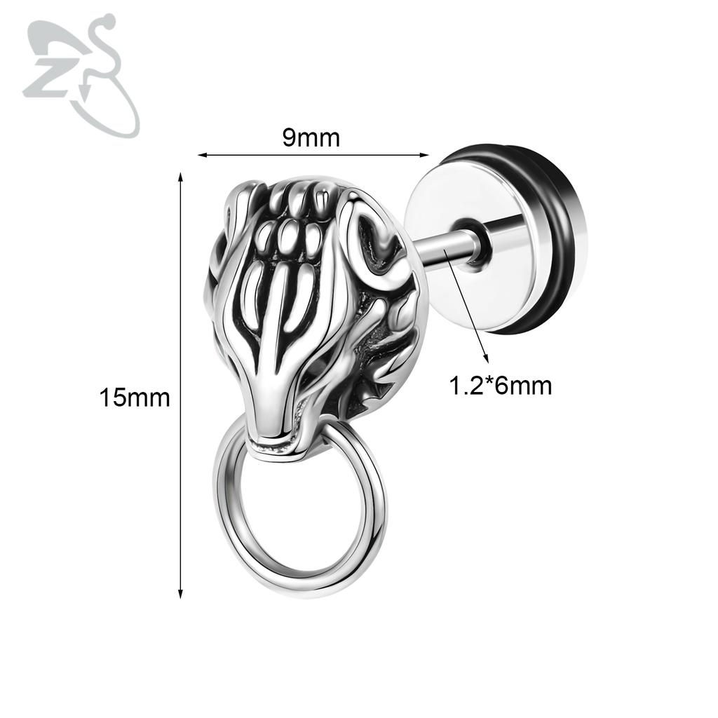 ZS 1 PC Punk Gothic Skull Stud Earring For Men Women Spider Snake Earrings Ear Studs Cartilage Helix Lobe Piercing Jewelry 16G