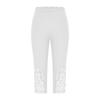 Damen Sommer -Farbiges Spitzenbesetztes Schlichtes Basis-Layer Yoga-Hose, Tragbar Als Ausen Cropped Hose