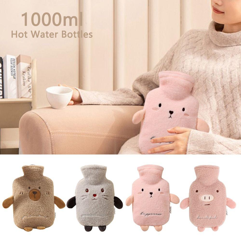 

1000ml Warm Supplies Reusable Rubber Hand Warmer With Cover Warm Water Bag Hot Water Bottles
