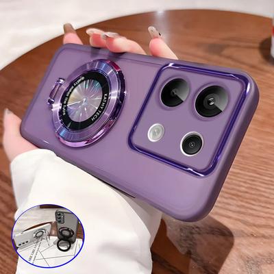 For Magsafe Magnetic Stand Holder Silicone Case For Funda Motorola Edge 50 Edge50 Ultra Neo Fusion Pro Neo 5G Transparent Cover