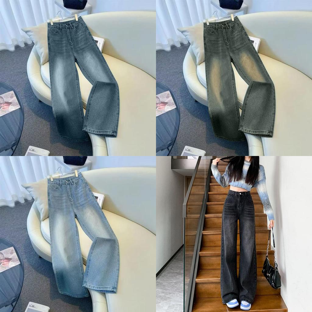 Denim Pants For Women With High Waist And Wide Leg For Casual Springwear