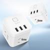 Portable Multi-function Cube Power Strip with USB CN Plug (adapter Included)