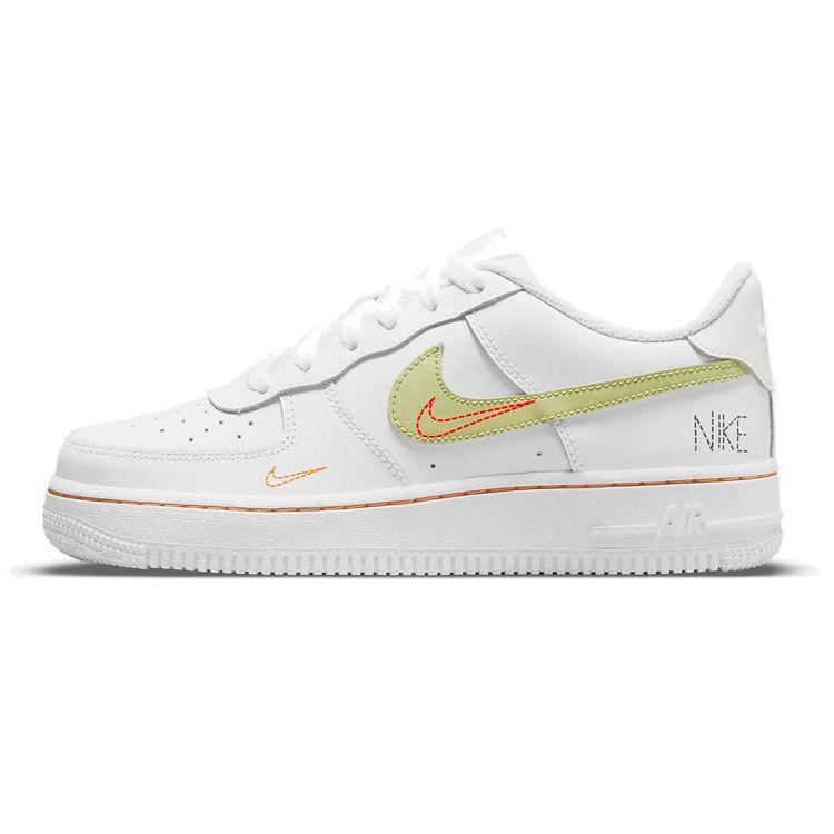 Nike Air Force 1 LV8 Leather Classic Casual Non-Slip Shock Absorbing Durable Low-Top Sneakers Kids Sneakers White Green DN8000-100