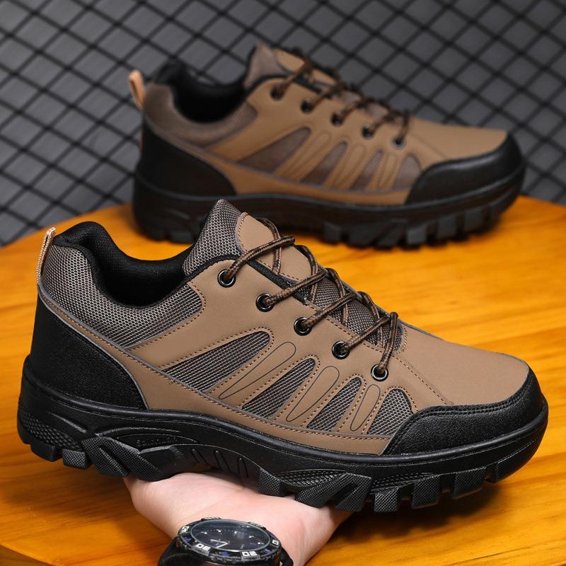 Men's Outdoor Spring and Autumn New Versatile Fashion Casual Lightweight Platform Contrasting Color Trend Board Shoes Casual Shoes Hiking Shoes