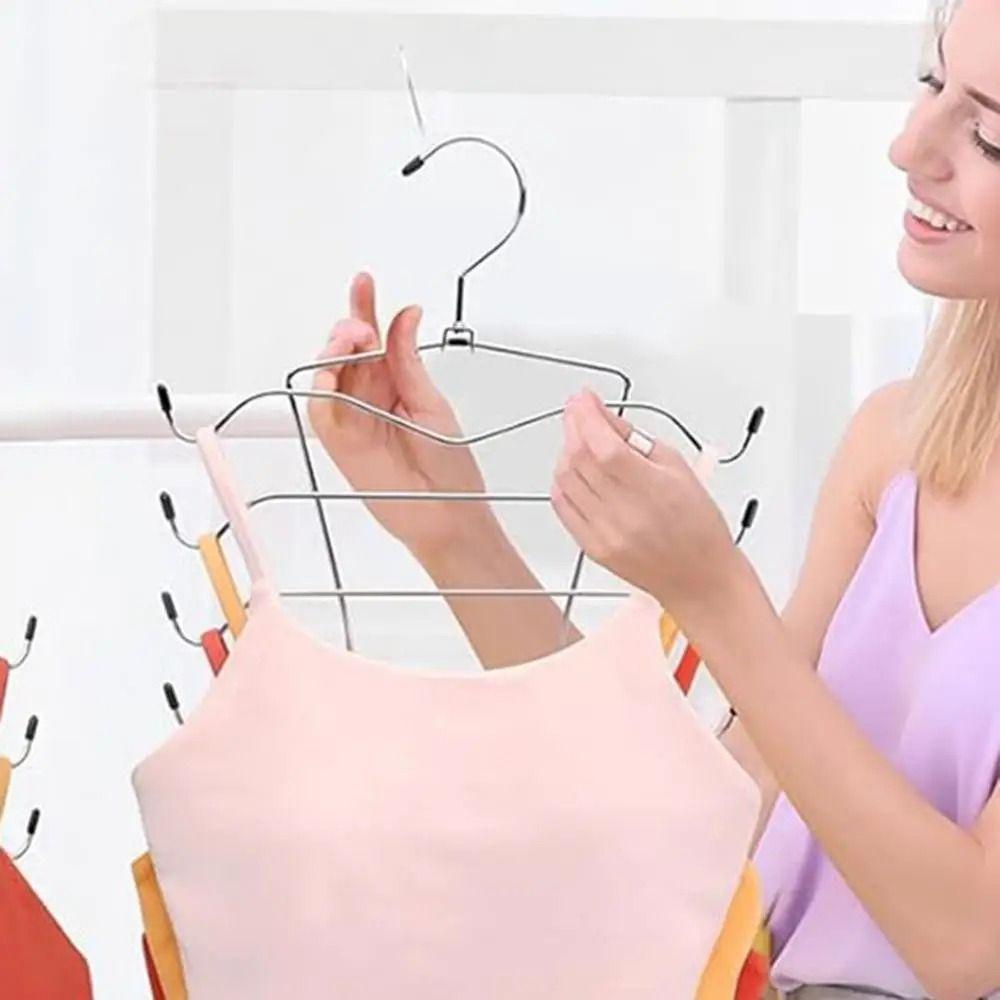 Metal Bra Tank Top Hangers 8 Tier Closet Organizers Underwear Hanger  for Chest Storage