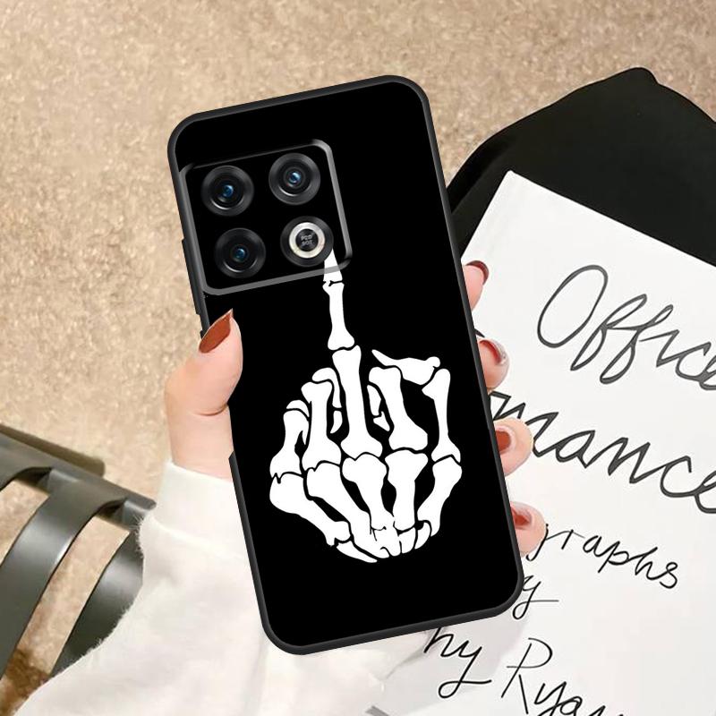 Skeleton Middle Finger Case For OnePlus 15 R 12 12R 13T 13 13R 11 10 Pro 10T 8T Nord 5 CE 2 3 4 Lite N20 N30 Cover