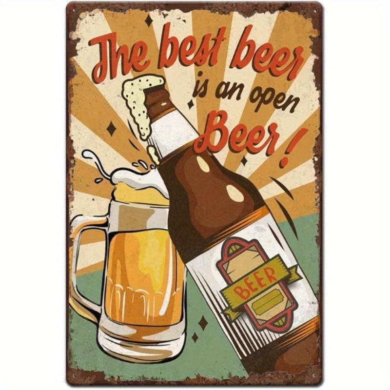 Vintage Beer Metal Sign, New Year Pub Decor Plaque