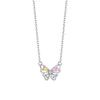 925 Sterling Silver Korean Sweet Colored Zircon Butterfly Pendant Necklace for Women Wedding Party Jewelry