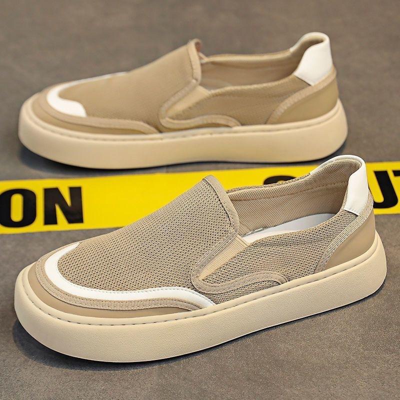 Summer trend casual shoes lazy platform big head shoes comfortable breathable canvas shoes fashion trend men's shoes