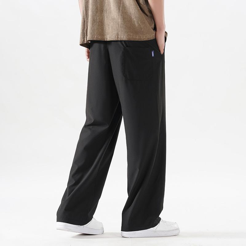Enbu summer new men's loose ice silk thin casual sports straight wide-leg couple sunscreen pants