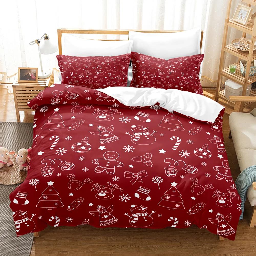 3-Piece Christmas Snowflake Pattern Duvet Cover Set - Soft, Breathable Winter Theme - Perfect for Bedroom and Guest Room Decor