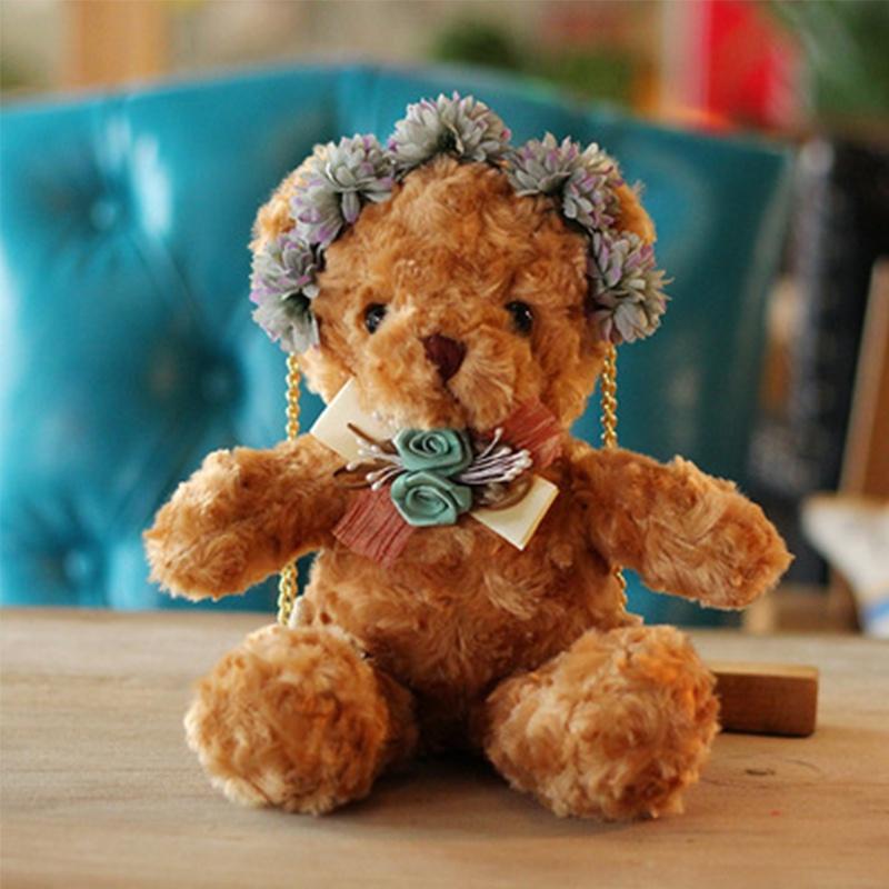 Bolsa de Ombro Fofa de Animal de Pelúcia 3D para Mulheres e Meninas