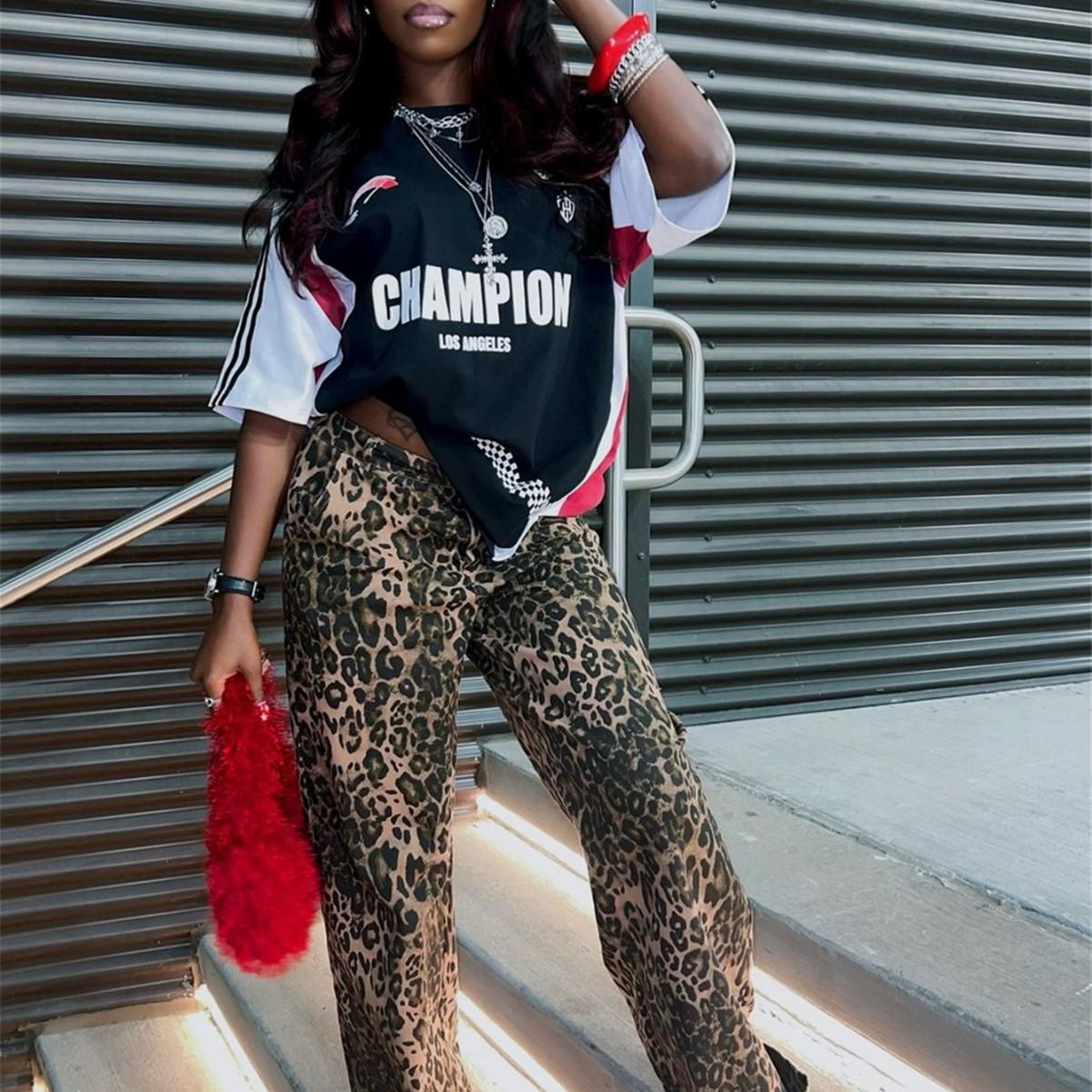 

Women s Retro Print Color Block Casual Short Sleeve Top L білий