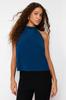 Women's Fashion New Blouse Black Pleated Halter Collar Regular Normal Fit Flexible Knitted Blouse