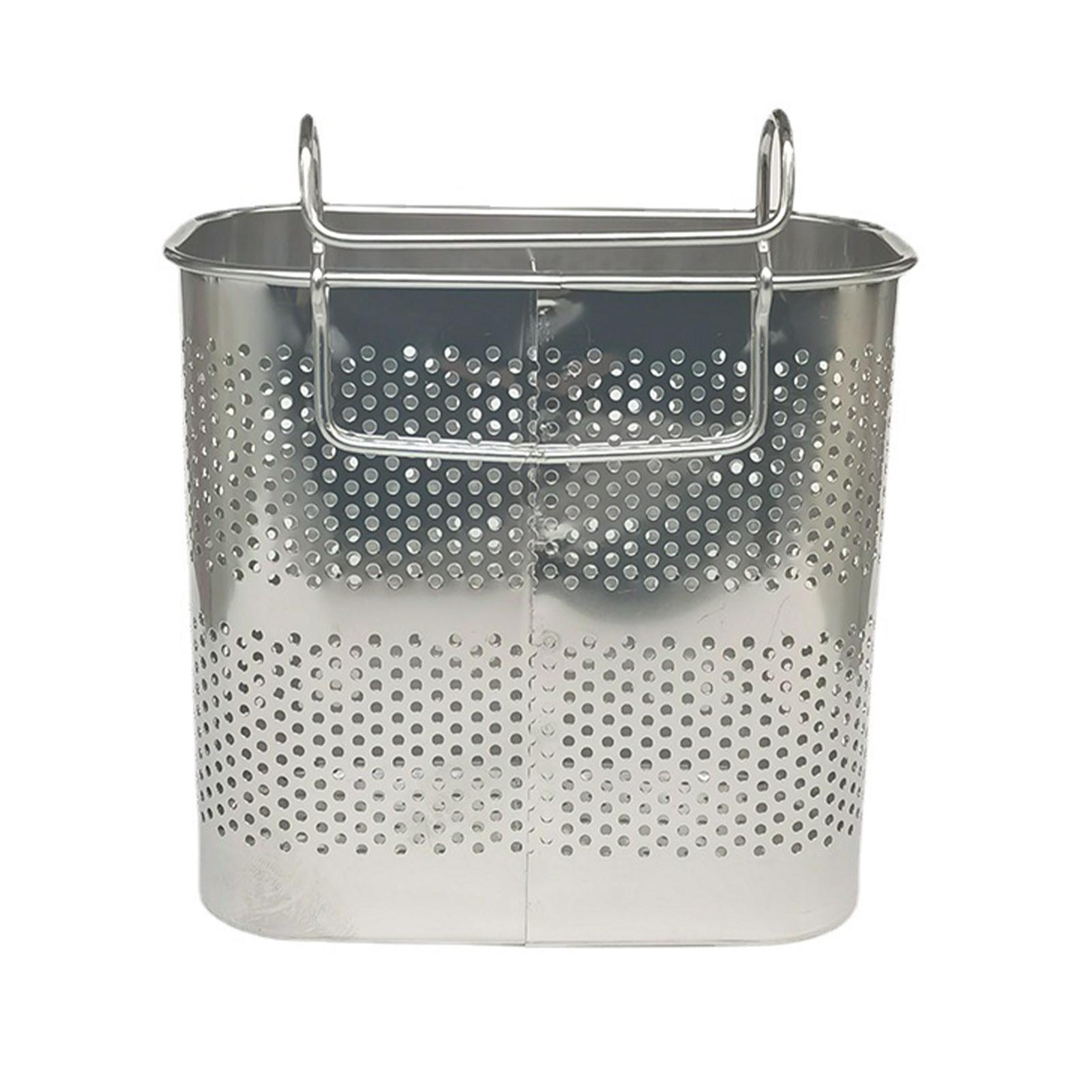 

Chopsticks Holder Basket Large Capacity 2 Divided Compartments Stainless Steel Utensil Chopsticks Drying Rack Basket