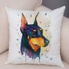 Style Cute Watercolor Pet Dog Pillow Case Decor Cartoon Animal Pillowcase Soft Plush Cushion Cover for Car Sofa Home xcm