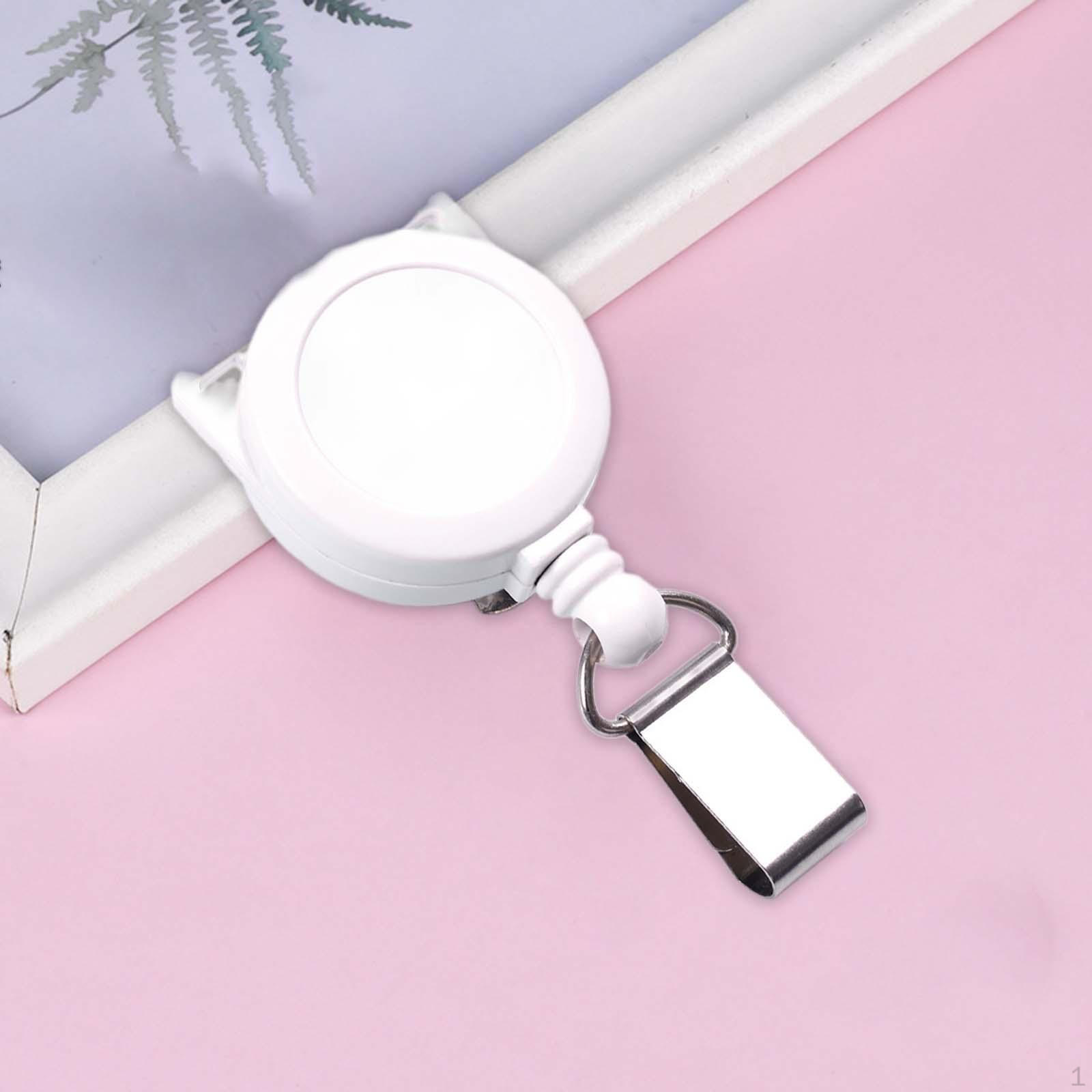 

Выдвижной держатель для бейджа с катушкой для удостоверения личности, 60 см, зажим для шнура, вешалка для визитных карточек для студентов белый