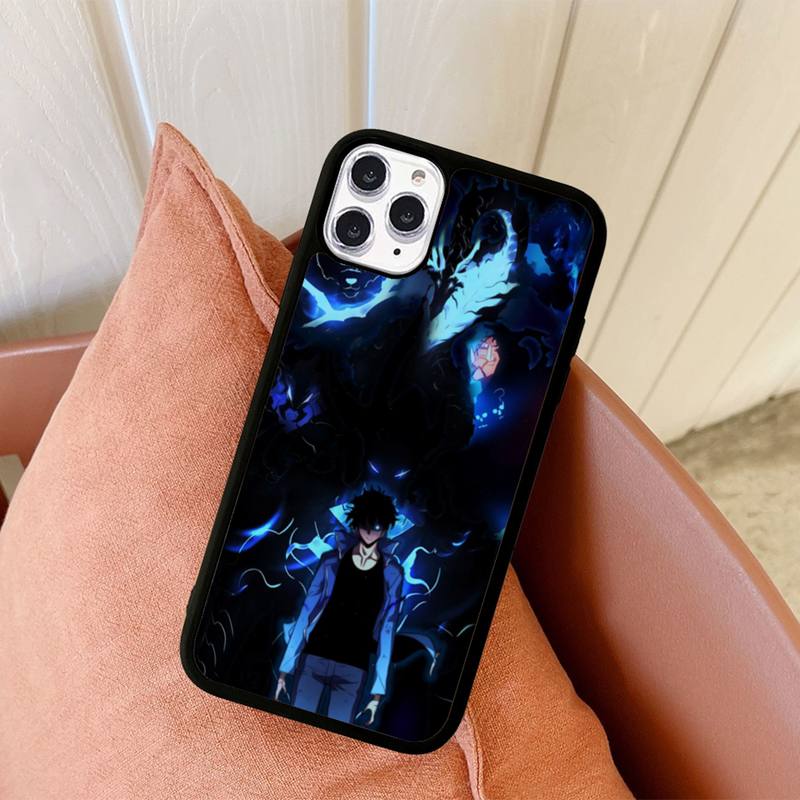 Anime Solo Leveling Handyhülle Silikon PC+TPU Hülle für iPhone 11 12 13 Pro Max 8 7 6 Plus X SE XR Hart Fundas