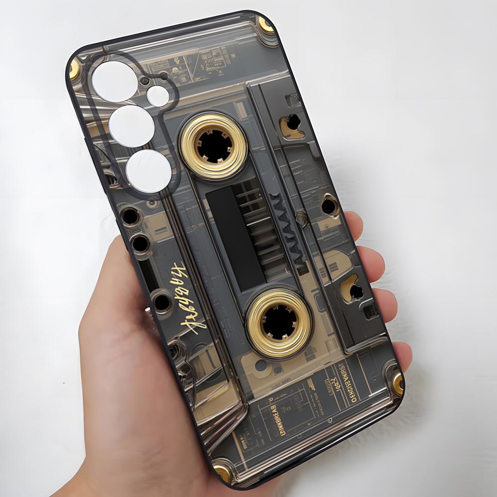 Retro Magnetic Radio Tape Cassette Phone Case For Samsung S26 Ultra S25 Edge Ultra S23 S22 S21 S20 Ultra Plus S24 Fe Glass Cover