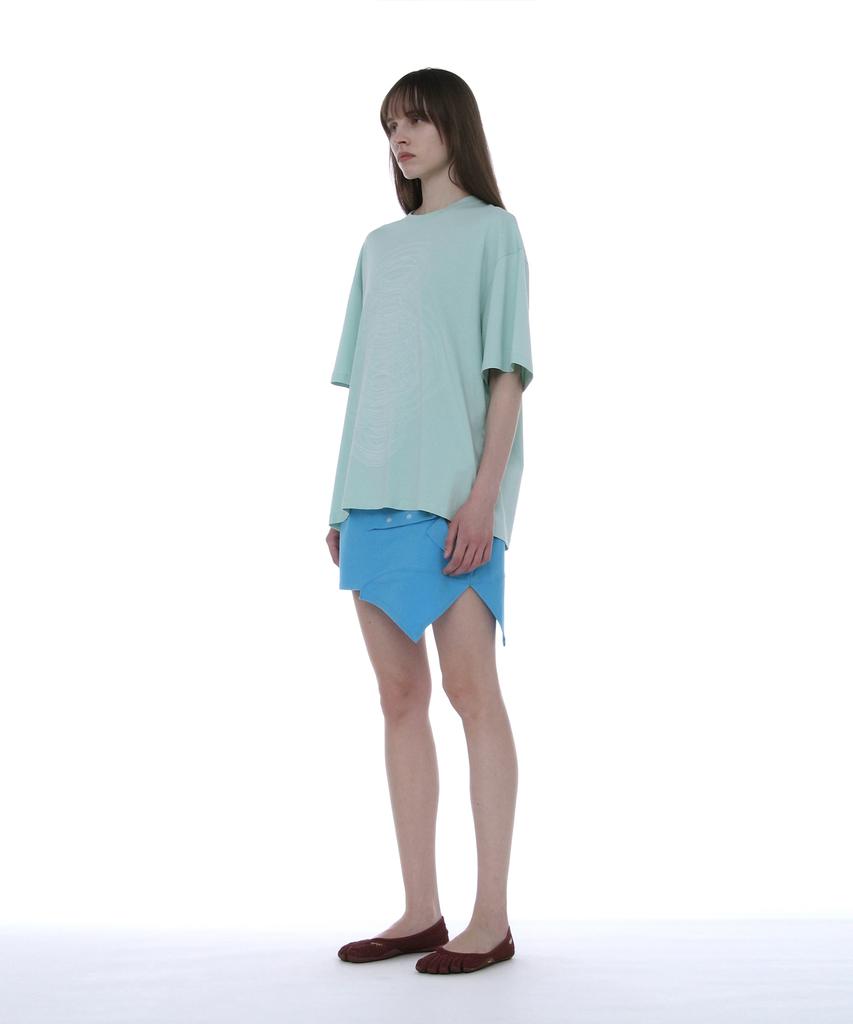 PARTIMENTO WOMEN Geometric Parts Printed Tee_Emerald
