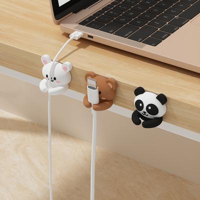 Roztomilé samolepicí organizéry kabelů na stůl, držáky na USB datové kabely, kancelářské doplňky