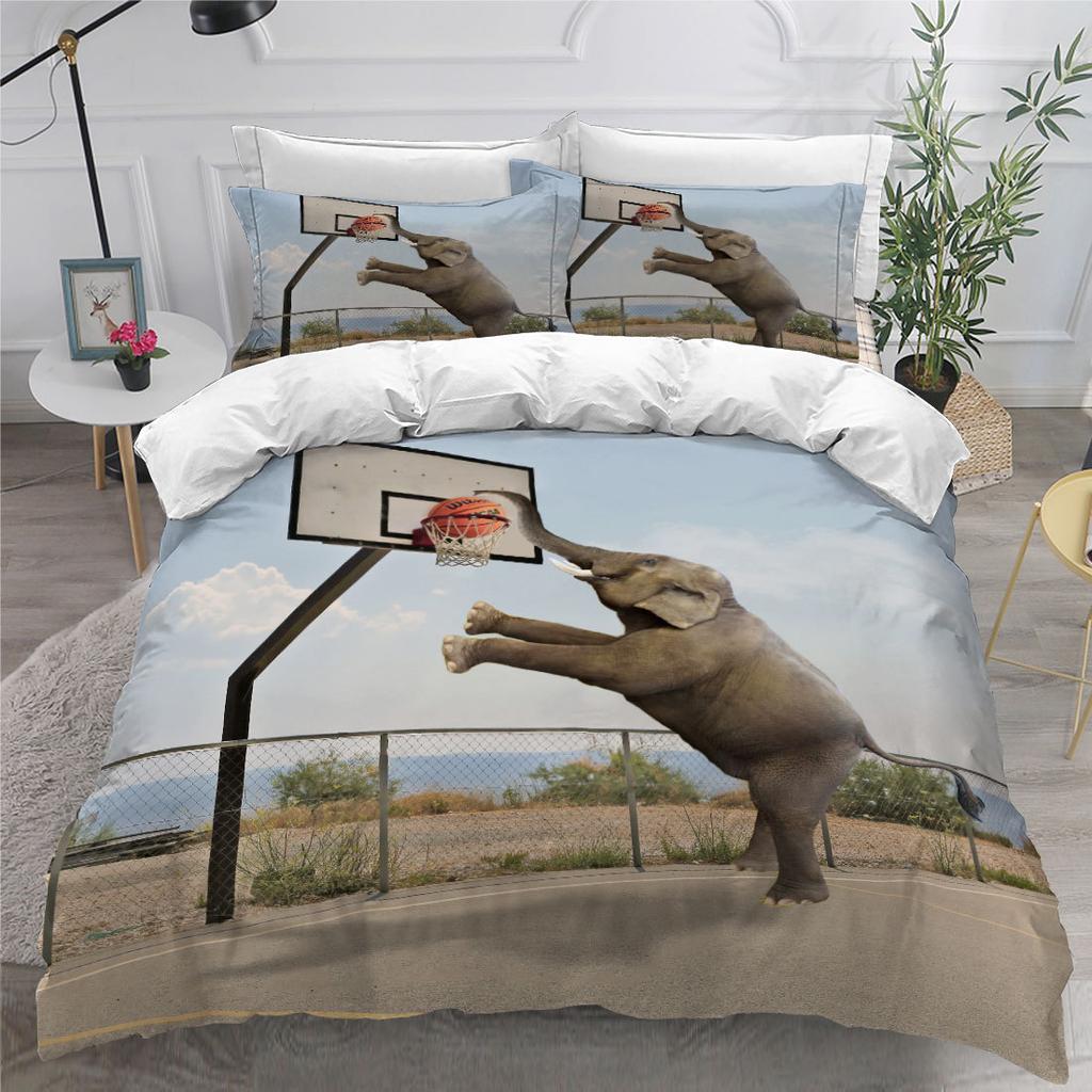 Elephant Duvet Cover King Queen Size Creative Animal Pattern Bedding Set For Kids Teens Adult Lovely Wildlife 2/3pcs Quilt Cover