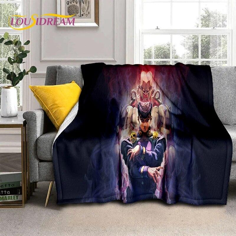 Jojo Bizarre Adventure Cartoon Anime Decke, weiche Überwurfdecke für Zuhause, Schlafzimmer, Bett, Sofa, Picknick, Reisen, Büro, Decke, Kind