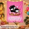Badtz-Maru Personalized Wall Tapestry Custom Name Text Polyester Hanging Decor Home Room