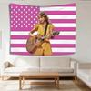 Trendiger formgeprägter Wandteppich, Polyester-Wandbehang mit süßer Sängerin, Wanddekoration für Popmusik-Fans