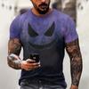 Halloween T Shirt Men's Casual Round Neck Blood Splatter Pattern Tops Horror Bloody Printed Short Sleeve Tops