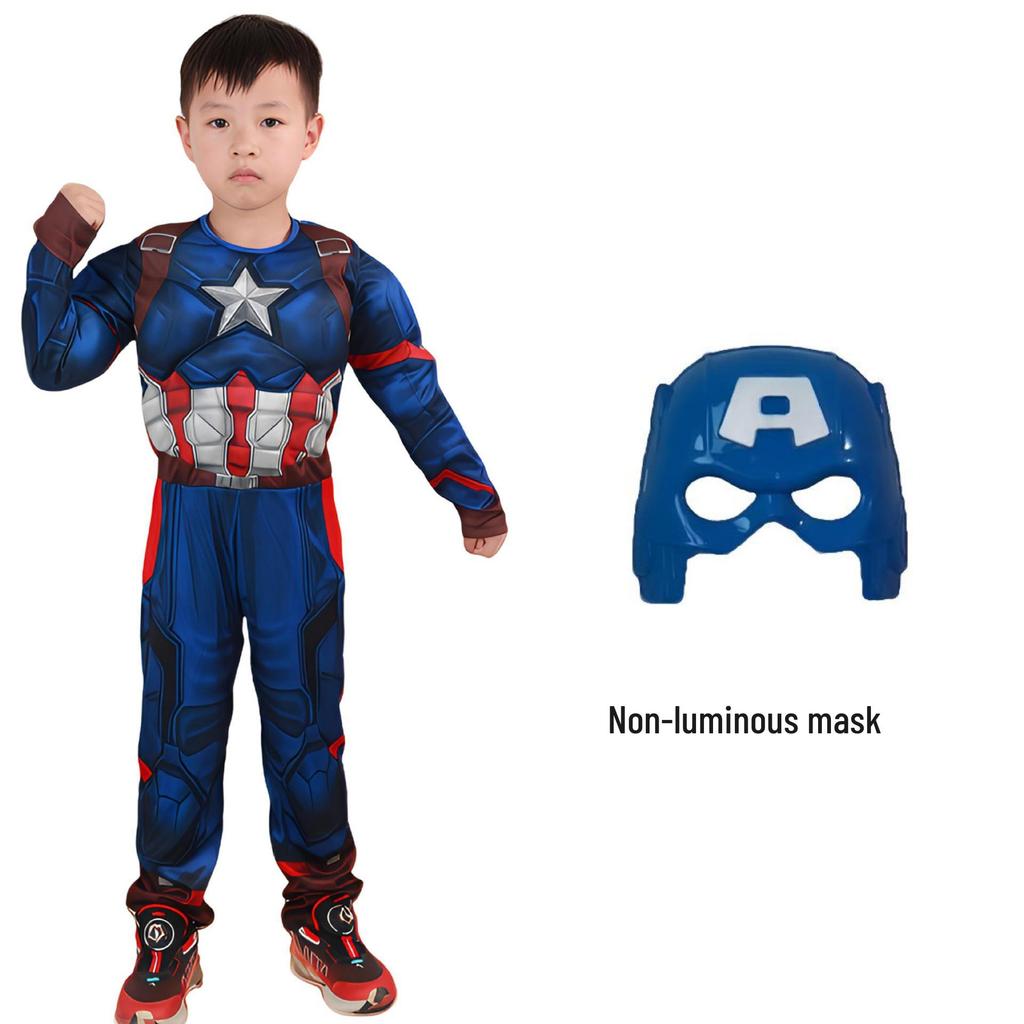 Captain America Muscle Costume for Kids & Adults - Anime Cosplay Performance Outfit