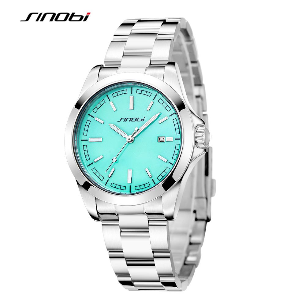 SINOBI Original Design Men's Watches Top Luxury Brand Man's Quartz Wristwatches Best Gifts Clock for Male Stainless Steel Watch