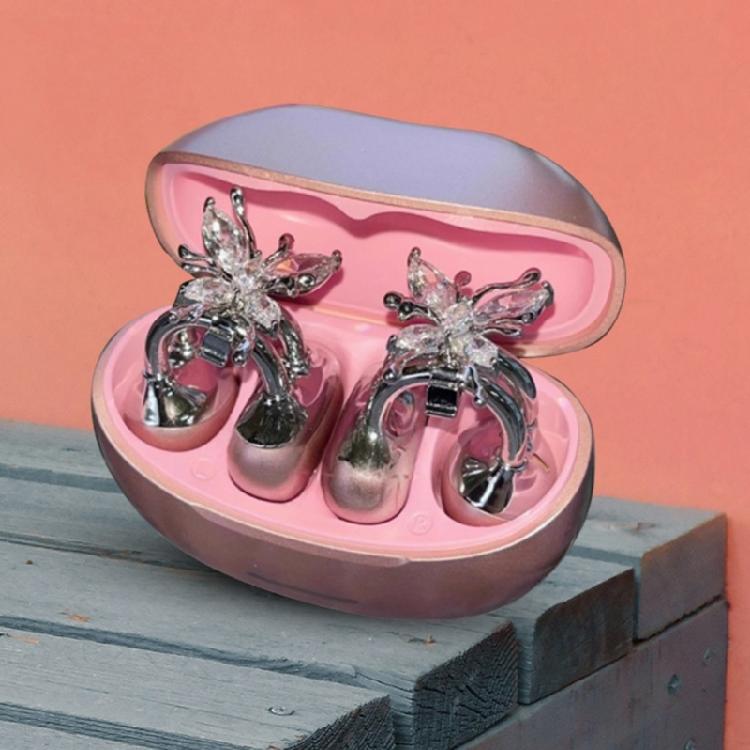 Delicate Butterfly Rhinestones Earphone Decor Strong Metal Base Portable Fashionable Crafting Component for Jewelry