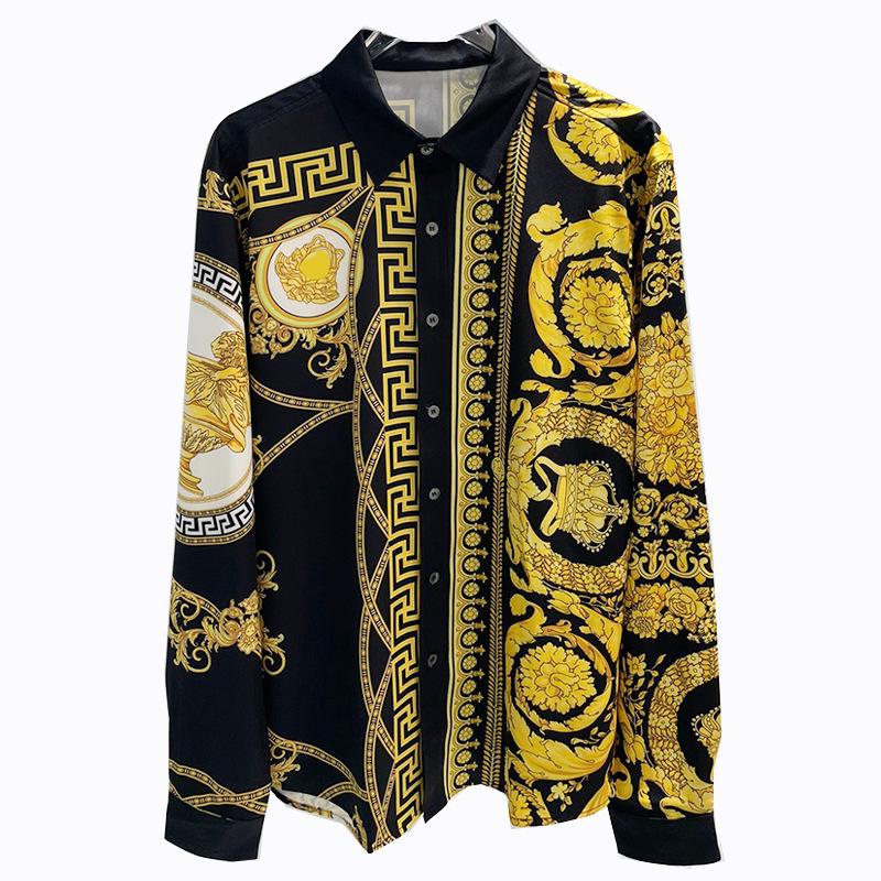 

Мужская рубашка с длинным рукавом с цифровым принтом, мода весна/лето 2024 XXL цветочный